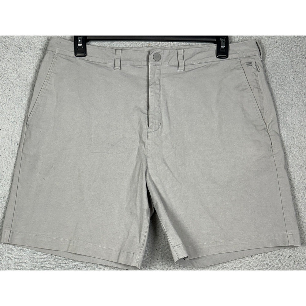Mack Weldon Shorts Mens 38 Grey Radius Khakis Stretch Performance Casual Pockets